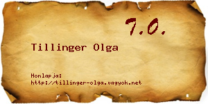 Tillinger Olga névjegykártya